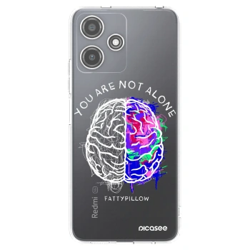 Picasee silikónový prehľadný obal pre Xiaomi Redmi 12 5G - Brain - White