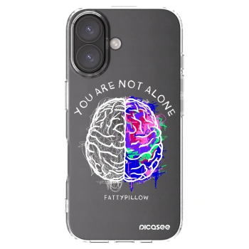 Picasee silikónový prehľadný obal pre Apple iPhone 16 - Brain - White