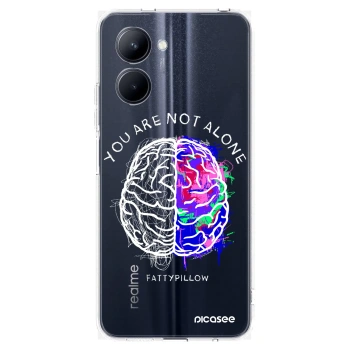 Picasee silikónový prehľadný obal pre Realme C33 (2023) - Brain - White