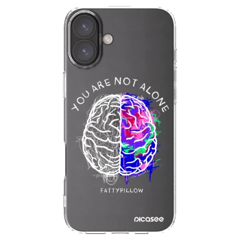 Picasee silikónový prehľadný obal pre Apple iPhone 16 Plus - Brain - White