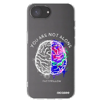 Picasee silikónový prehľadný obal pre Apple iPhone 16e - Brain - White