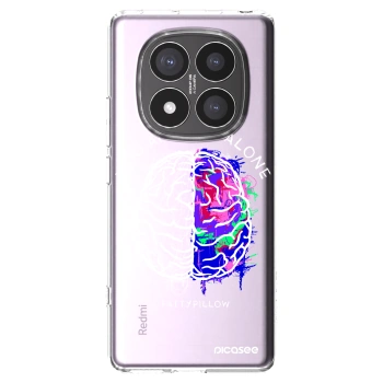 Picasee silikónový prehľadný obal pre Xiaomi Redmi Note 14 Pro+ 5G - Brain - White