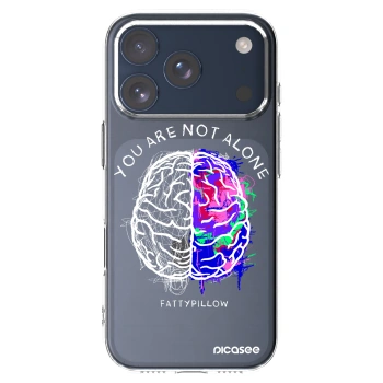 Picasee silikónový prehľadný obal pre Apple iPhone 17 Pro - Brain - White