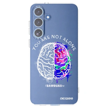 Picasee silikónový prehľadný obal pre Samsung Galaxy S25 FE 5G - Brain - White