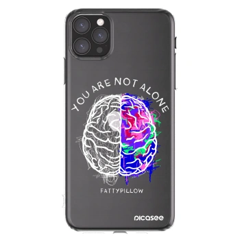 Picasee silikónový prehľadný obal pre Apple iPhone 11 Pro Max - Brain - White