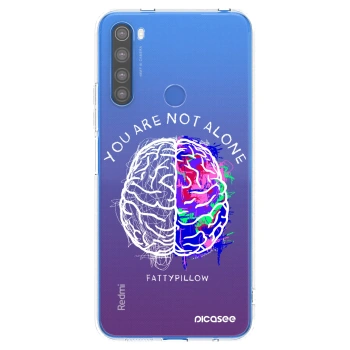 Picasee silikónový prehľadný obal pre Xiaomi Redmi Note 8T - Brain - White