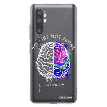 Picasee silikónový prehľadný obal pre Xiaomi Mi Note 10 (Pro) - Brain - White