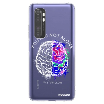 Picasee silikónový prehľadný obal pre Xiaomi Mi Note 10 Lite - Brain - White