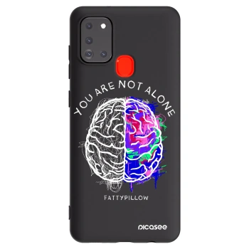 Picasee silikónový čierny obal pre Samsung Galaxy A21s - Brain - White