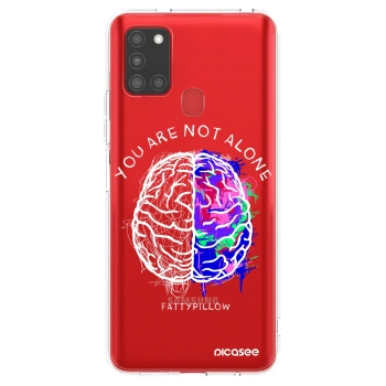 Picasee silikónový prehľadný obal pre Samsung Galaxy A21s - Brain - White