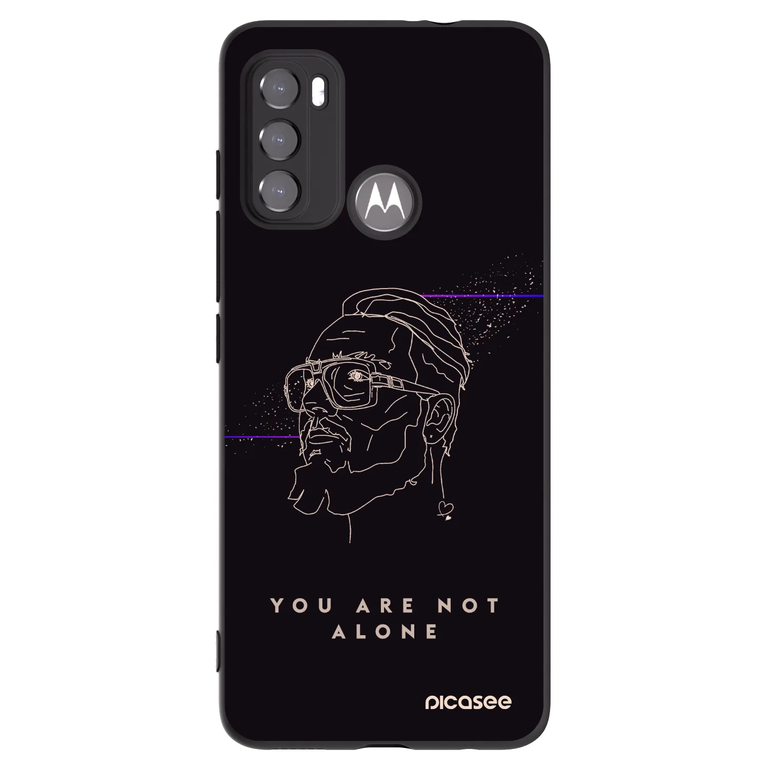 Picasee silikónový čierny obal pre Motorola Moto G60 - You are not alone