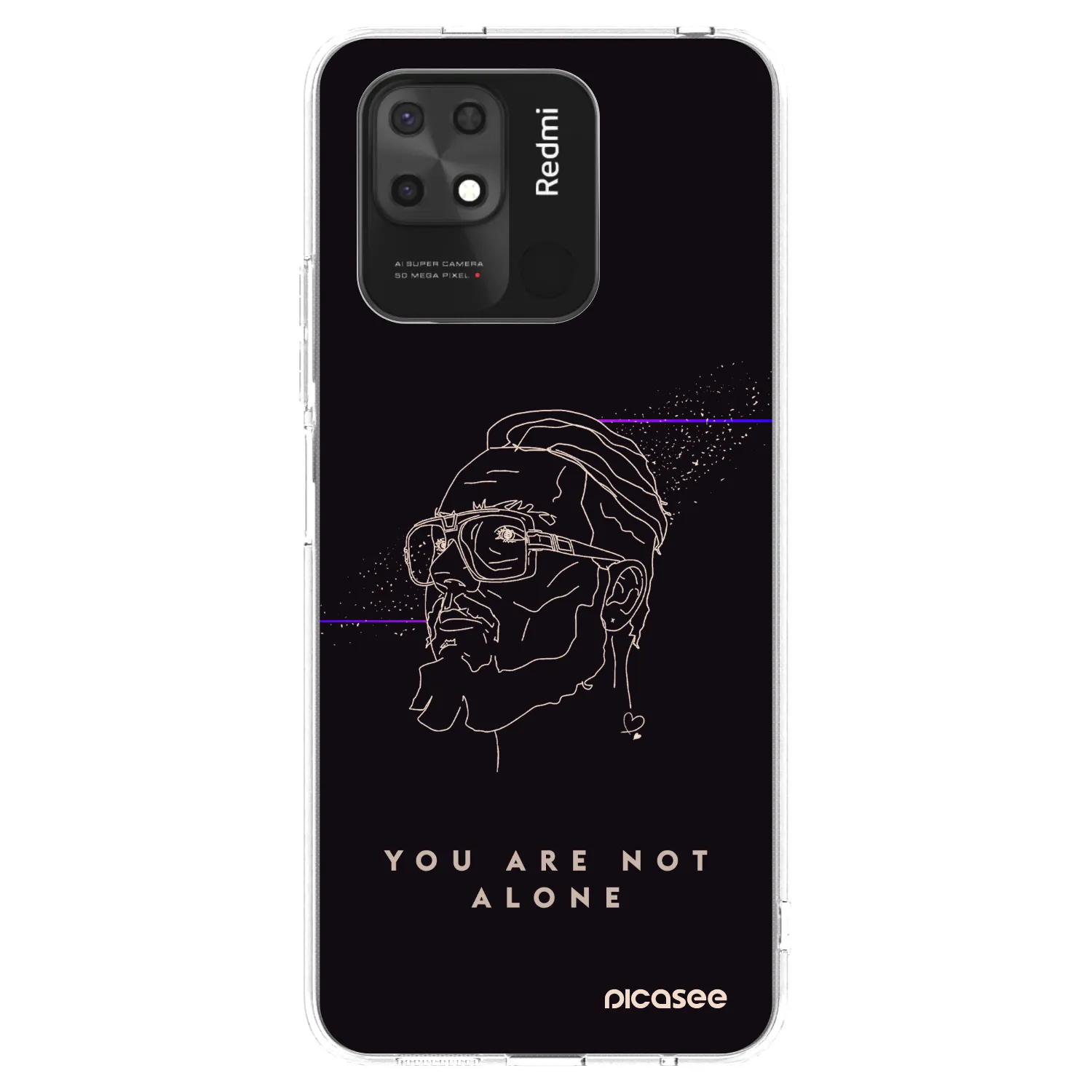 Silikónový prehľadný obal pre Xiaomi Redmi 10C - You are not alone