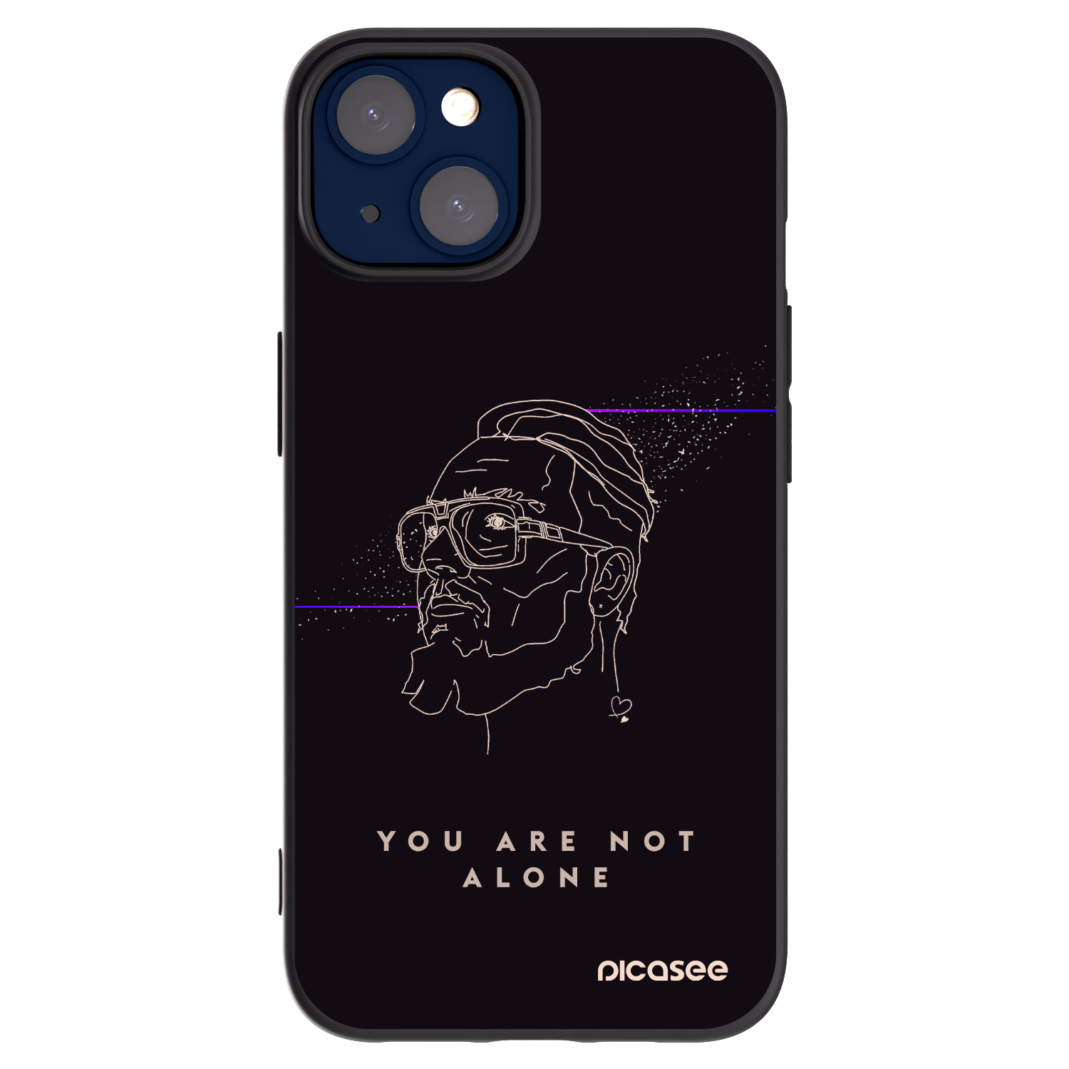 Silikónový čierny obal pre Apple iPhone 14 - You are not alone