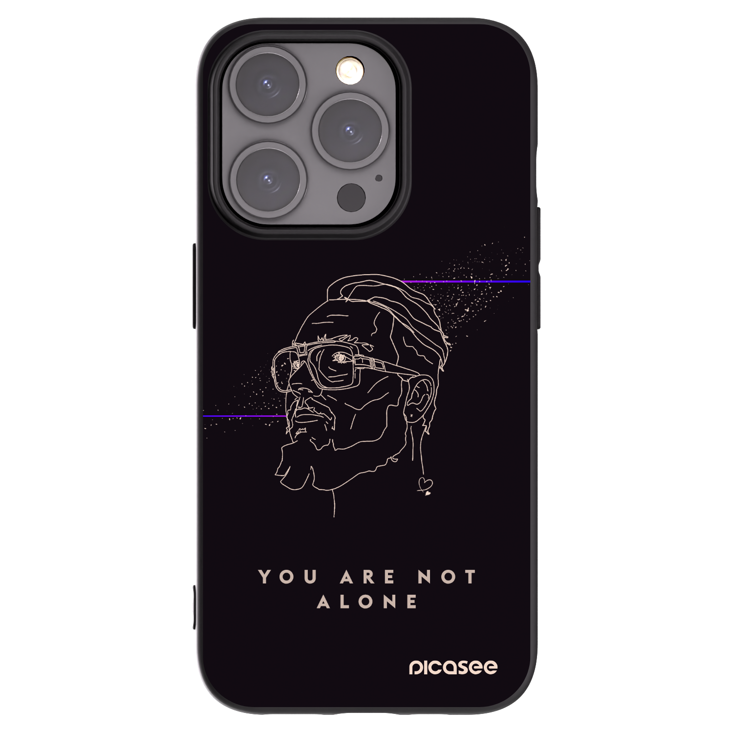 Silikónový čierny obal pre Apple iPhone 15 Pro - You are not alone