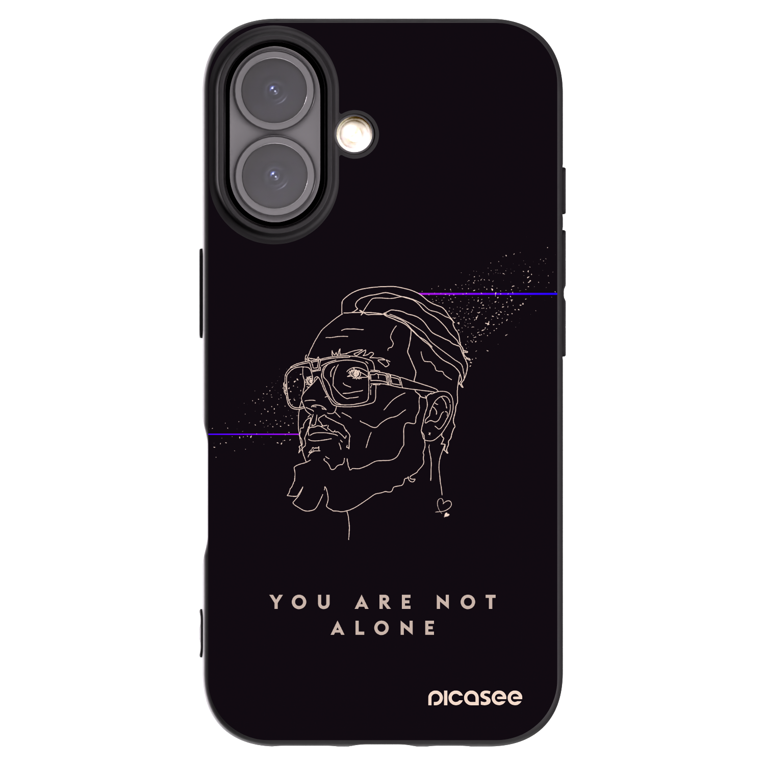 Picasee silikónový čierny obal pre Apple iPhone 16 - You are not alone