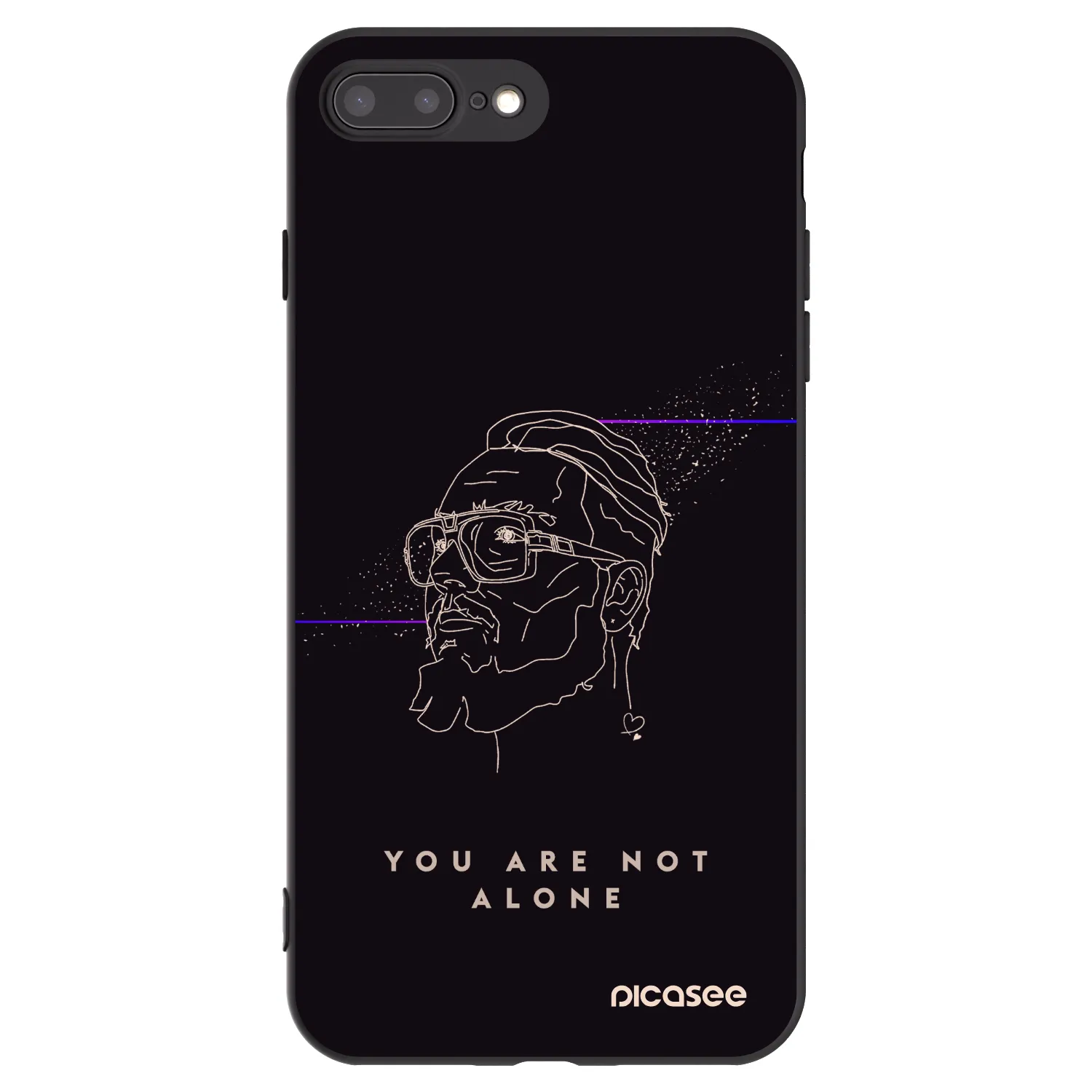Picasee silikónový čierny obal pre Apple iPhone 8 Plus - You are not alone