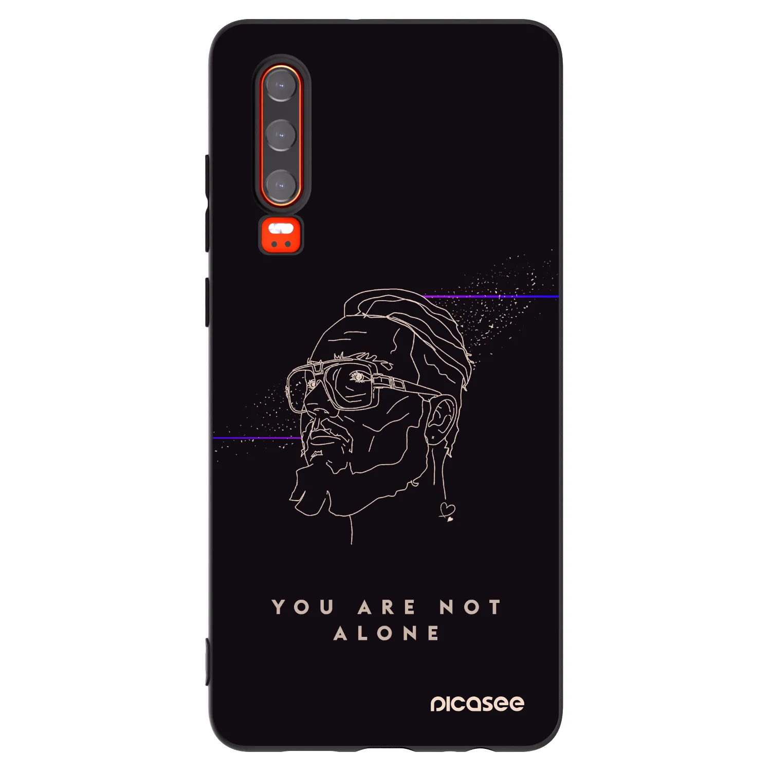 Picasee silikónový čierny obal pre Huawei P30 - You are not alone