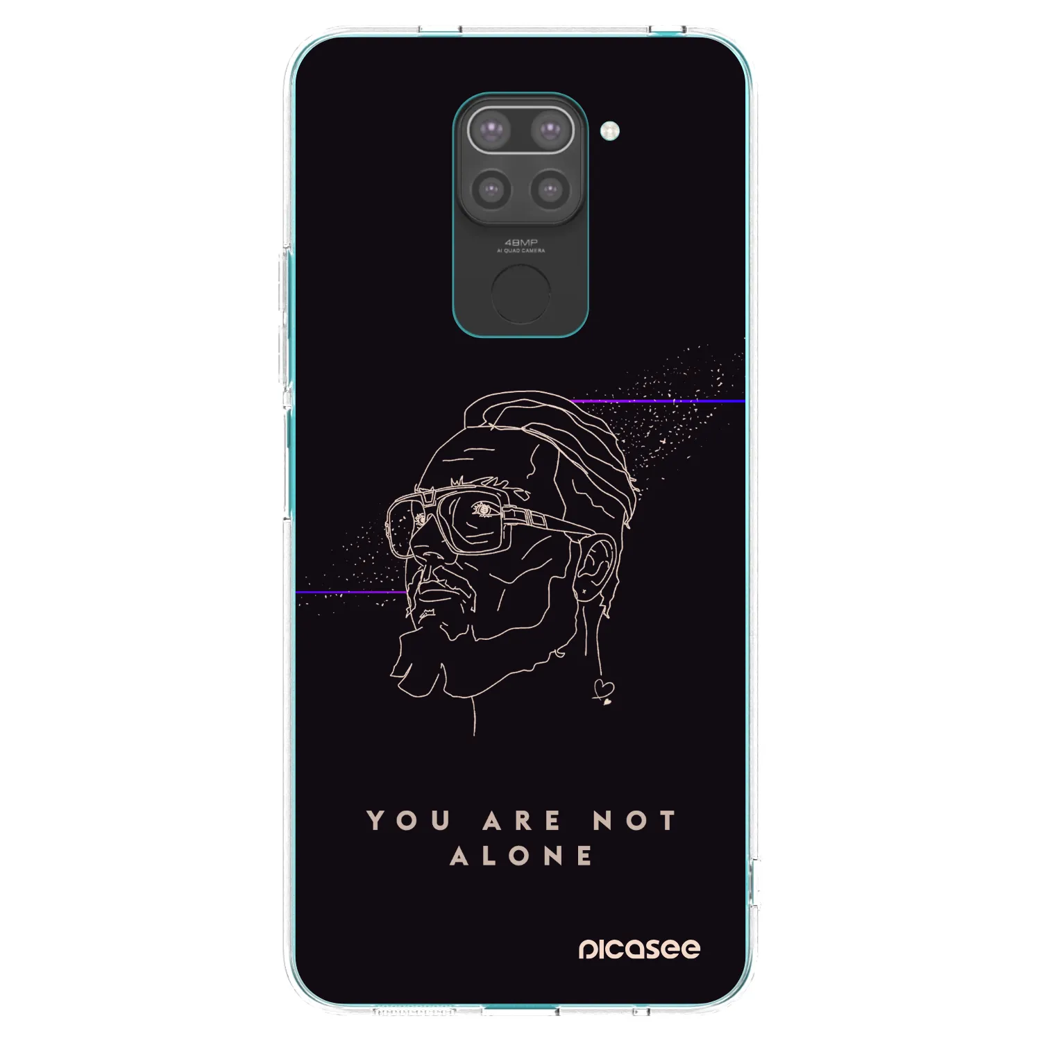 Picasee silikónový čierny obal pre Xiaomi Redmi Note 9 - You are not alone
