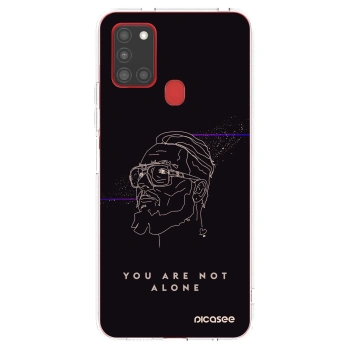 Picasee silikónový prehľadný obal pre Samsung Galaxy A21s - You are not alone