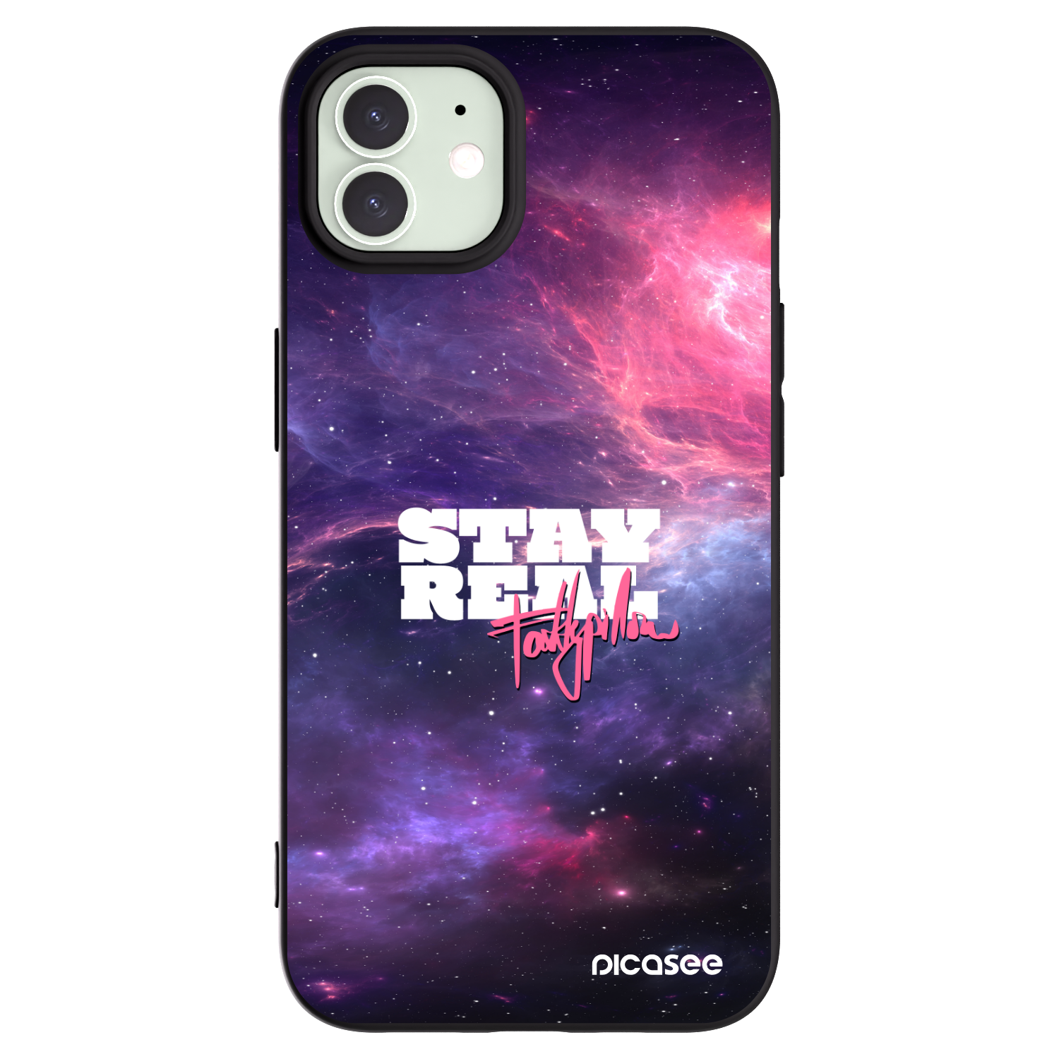 Picasee silikónový čierny obal pre Apple iPhone 12 - Stay Real