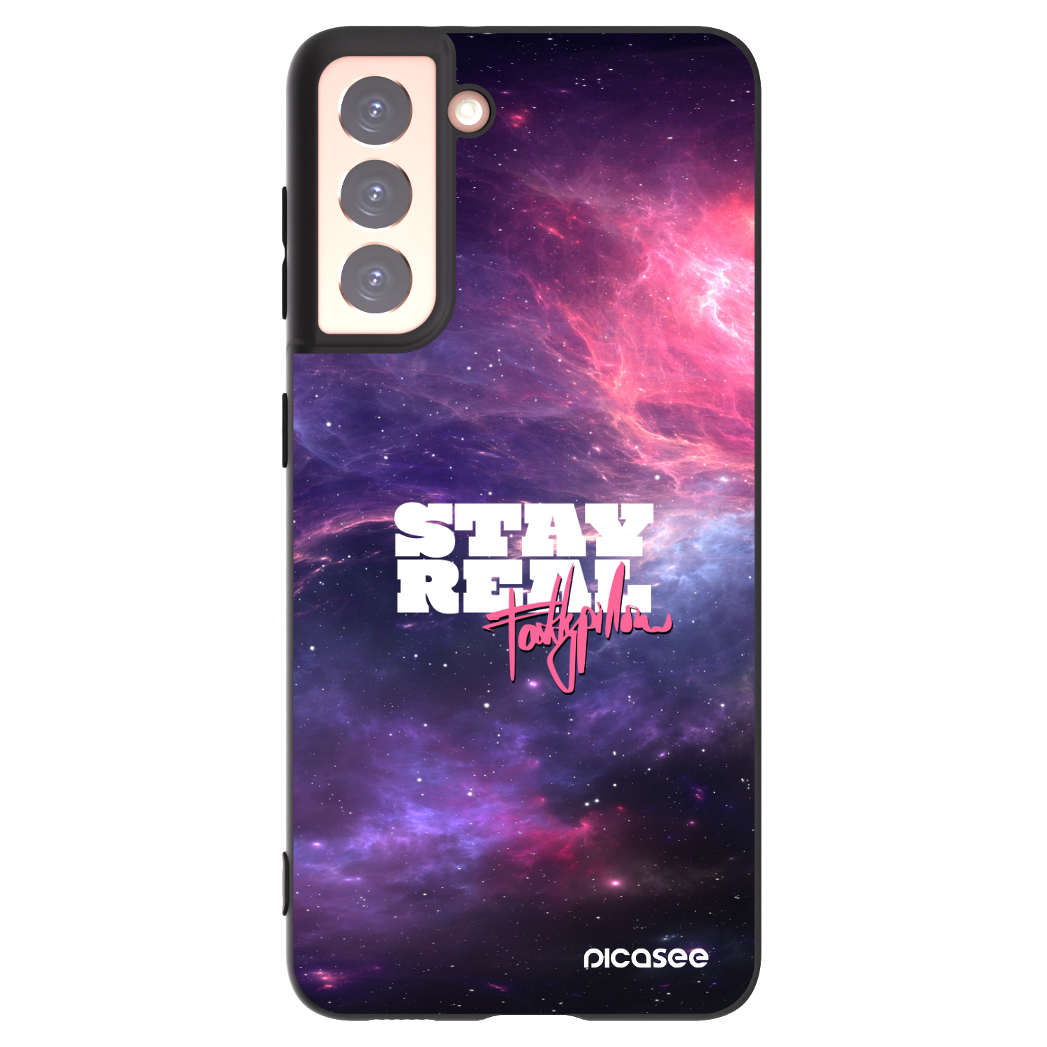 Silikónový čierny obal pre Samsung Galaxy S21 5G G991B - Stay Real