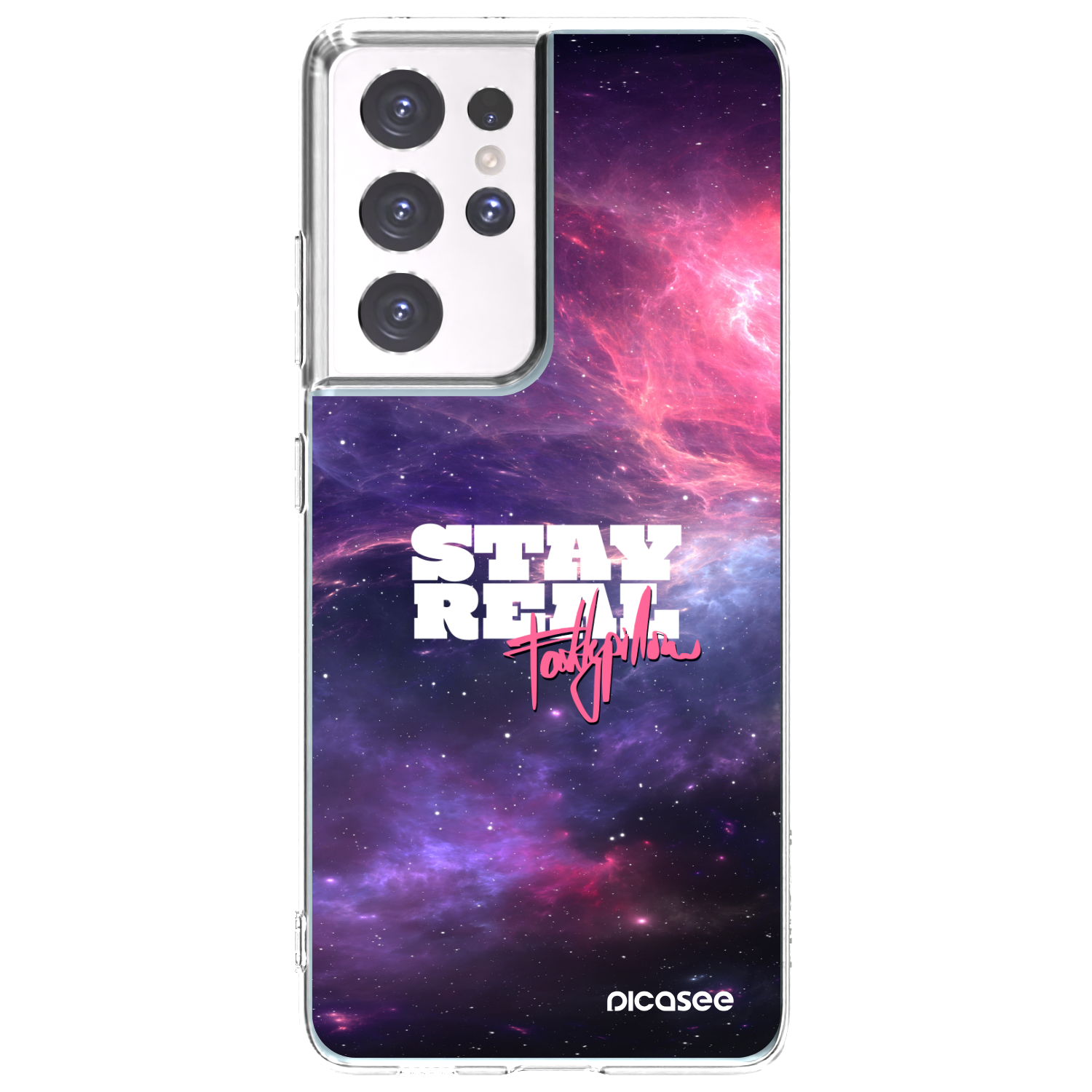 Picasee silikónový prehľadný obal pre Samsung Galaxy S21 Ultra 5G G998B - Stay Real
