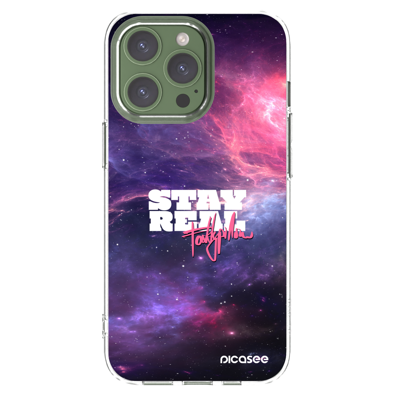 Picasee silikónový prehľadný obal pre Apple iPhone 13 Pro - Stay Real