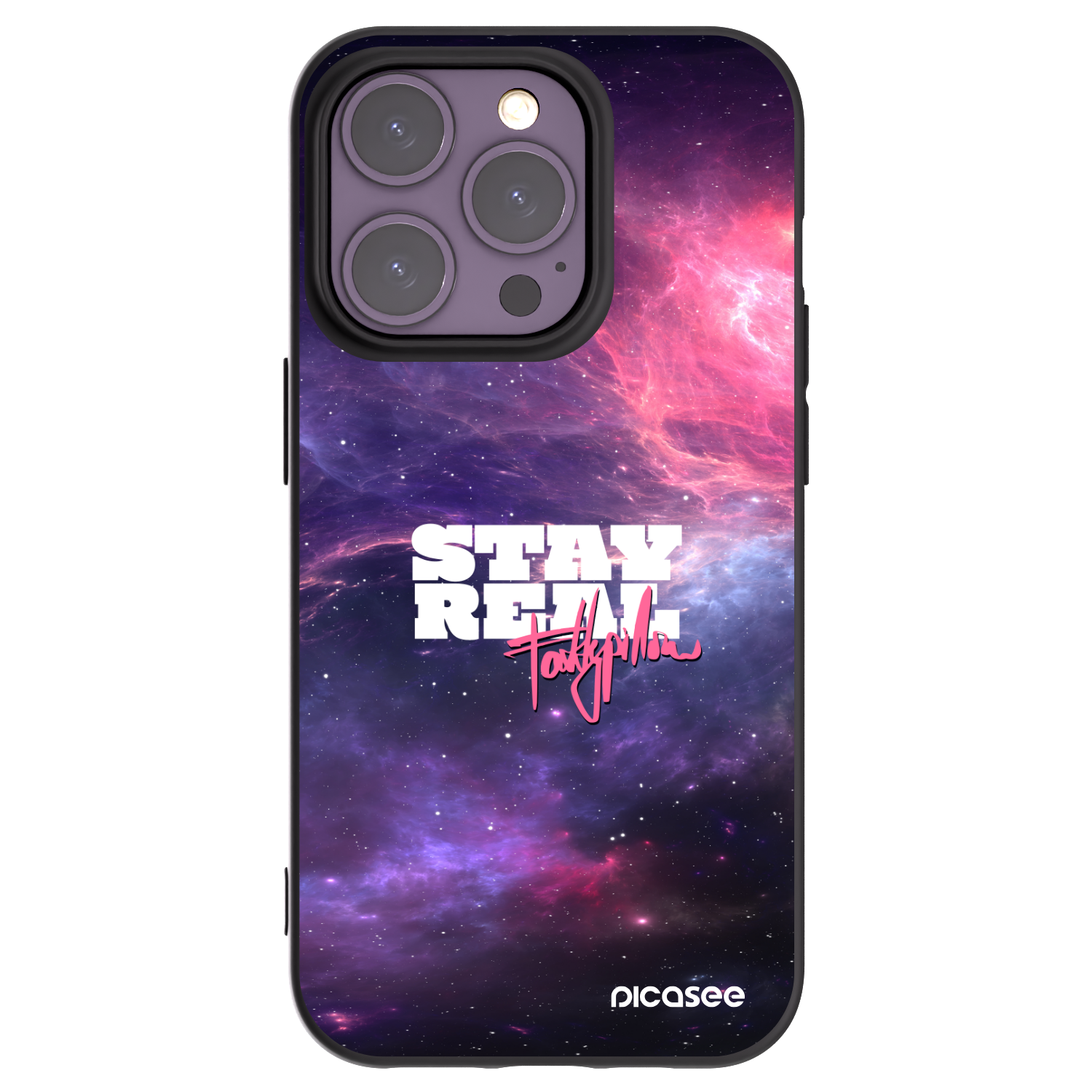 Picasee silikónový čierny obal pre Apple iPhone 14 Pro - Stay Real