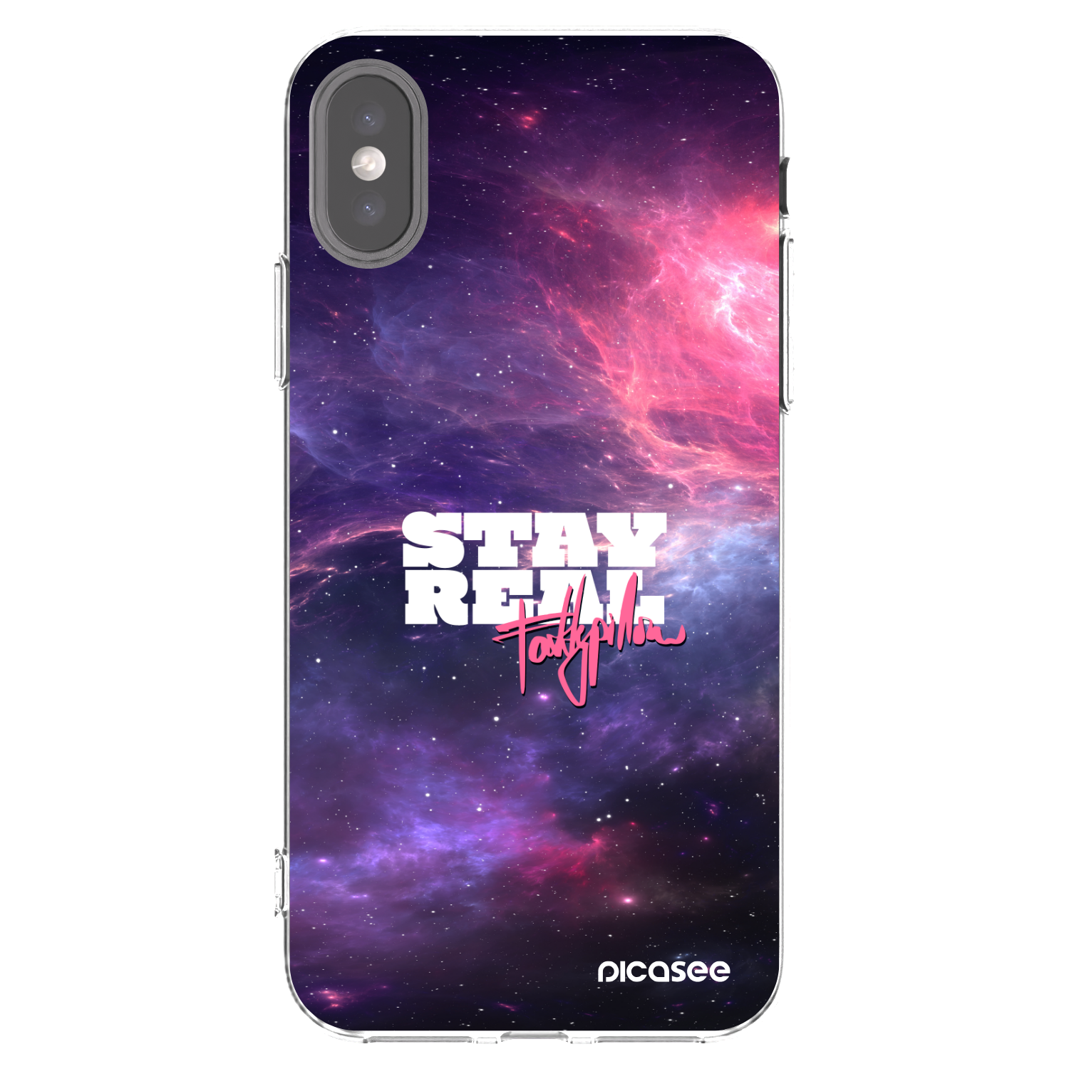 Picasee silikónový prehľadný obal pre Apple iPhone X/XS - Stay Real