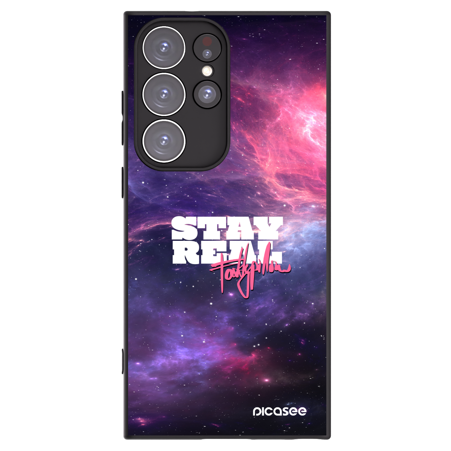 Picasee silikónový čierny obal pre Samsung Galaxy S23 Ultra 5G - Stay Real