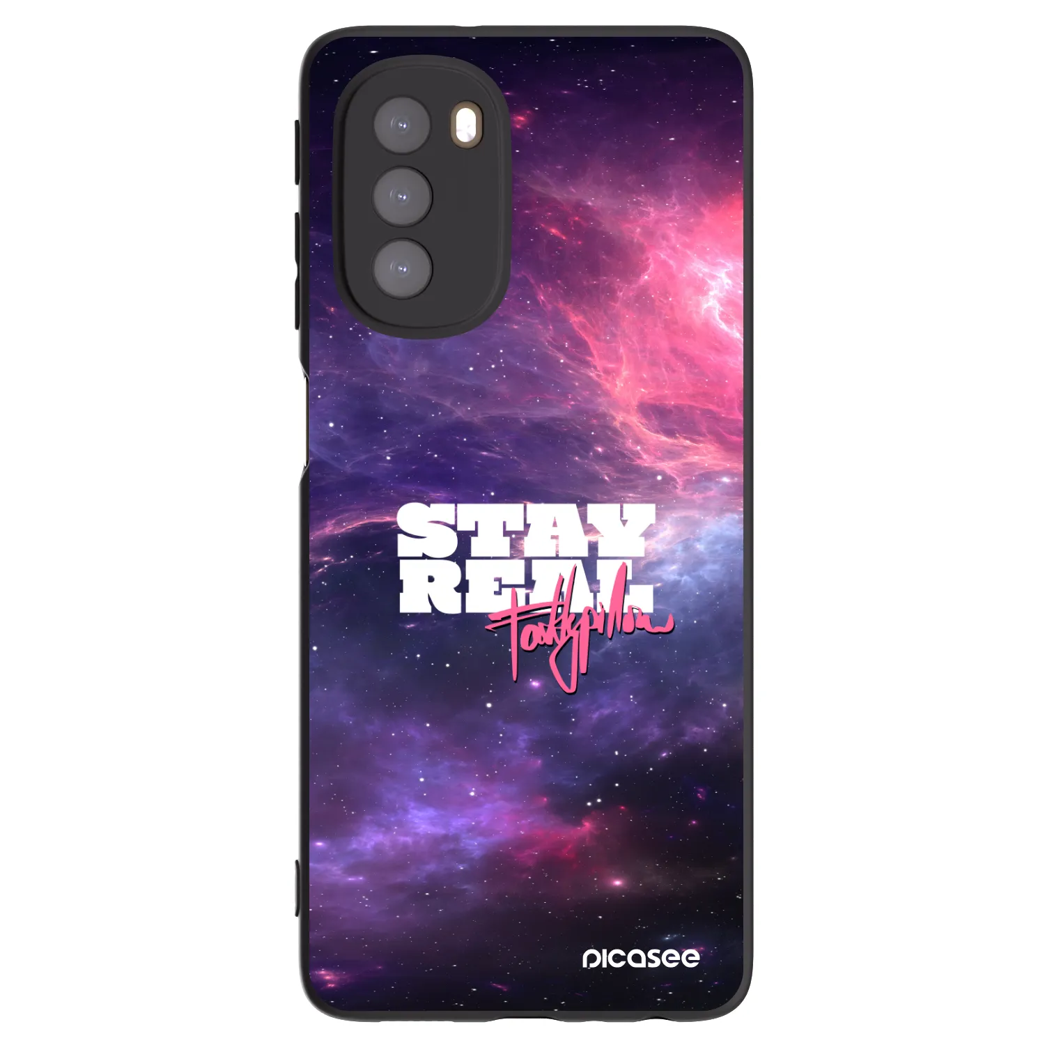 Picasee silikónový čierny obal pre Motorola Moto G51 - Stay Real