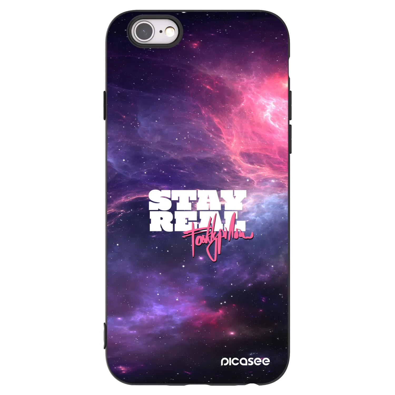 Picasee silikónový čierny obal pre Apple iPhone 6/6S - Stay Real