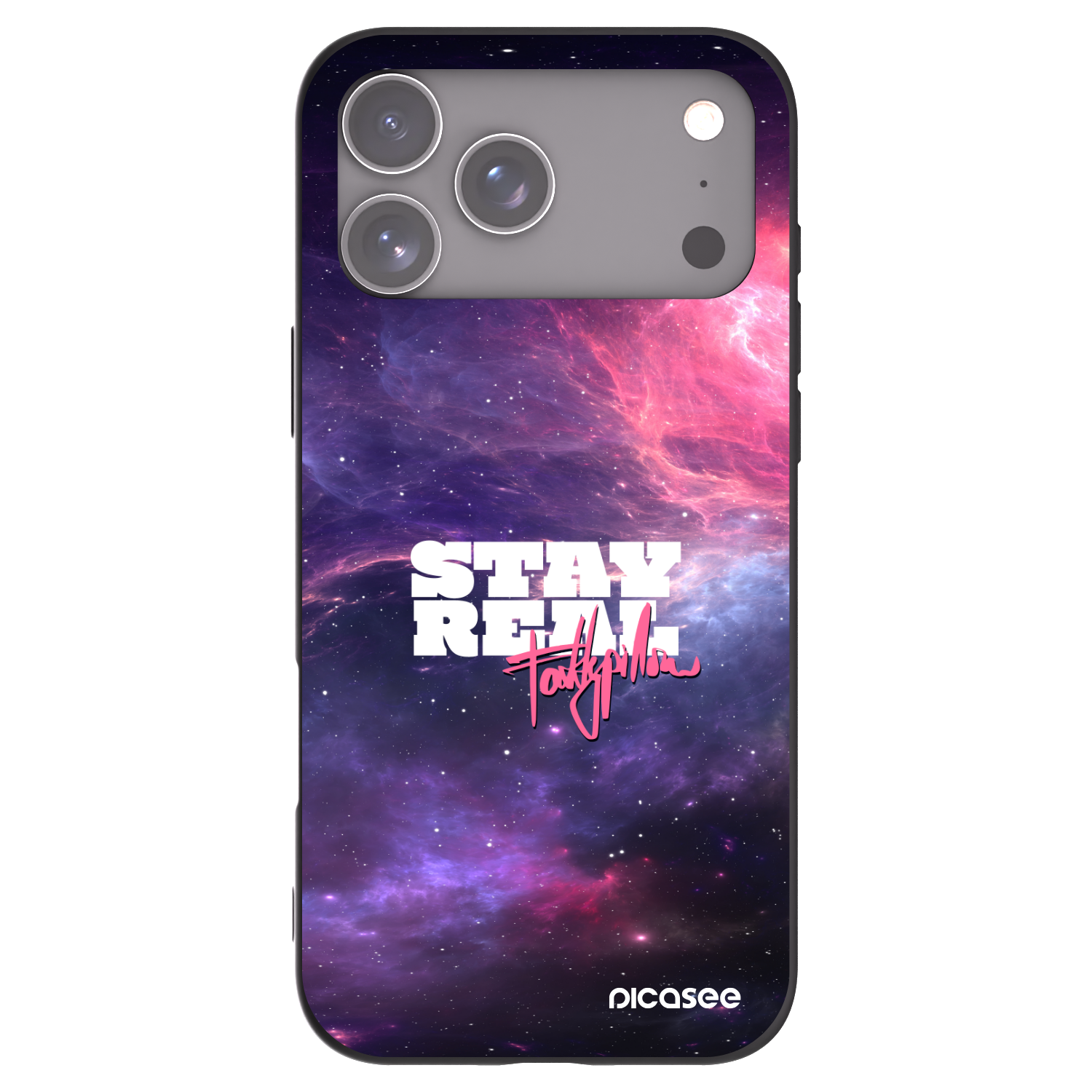 Picasee silikónový čierny obal pre Apple iPhone 17 Pro Max - Stay Real