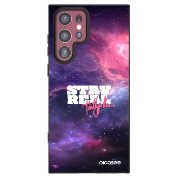 Picasee silikónový čierny obal pre Samsung Galaxy S22 Ultra 5G - Stay Real