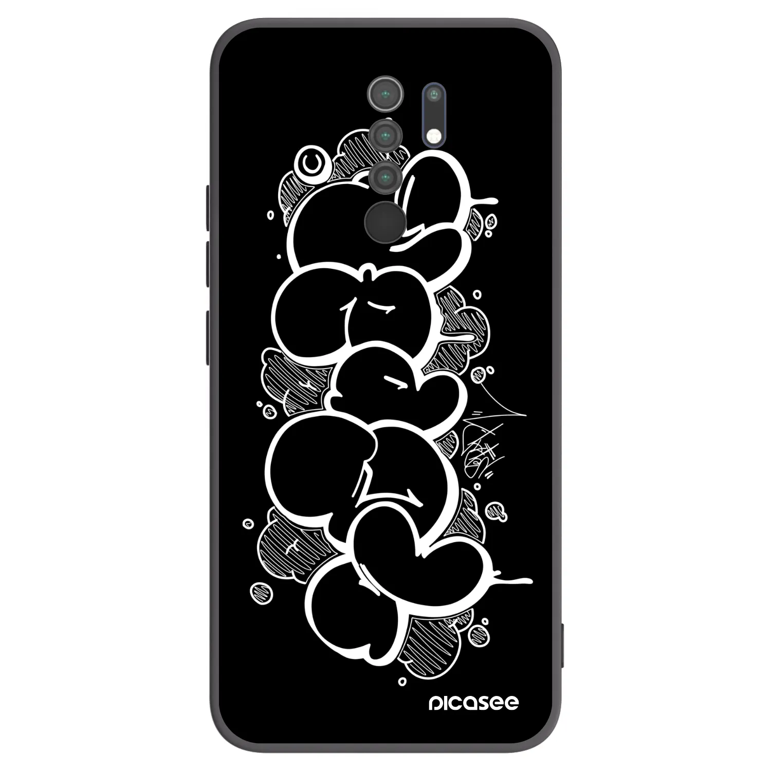 Picasee silikónový čierny obal pre Xiaomi Redmi 9 - Throw UP