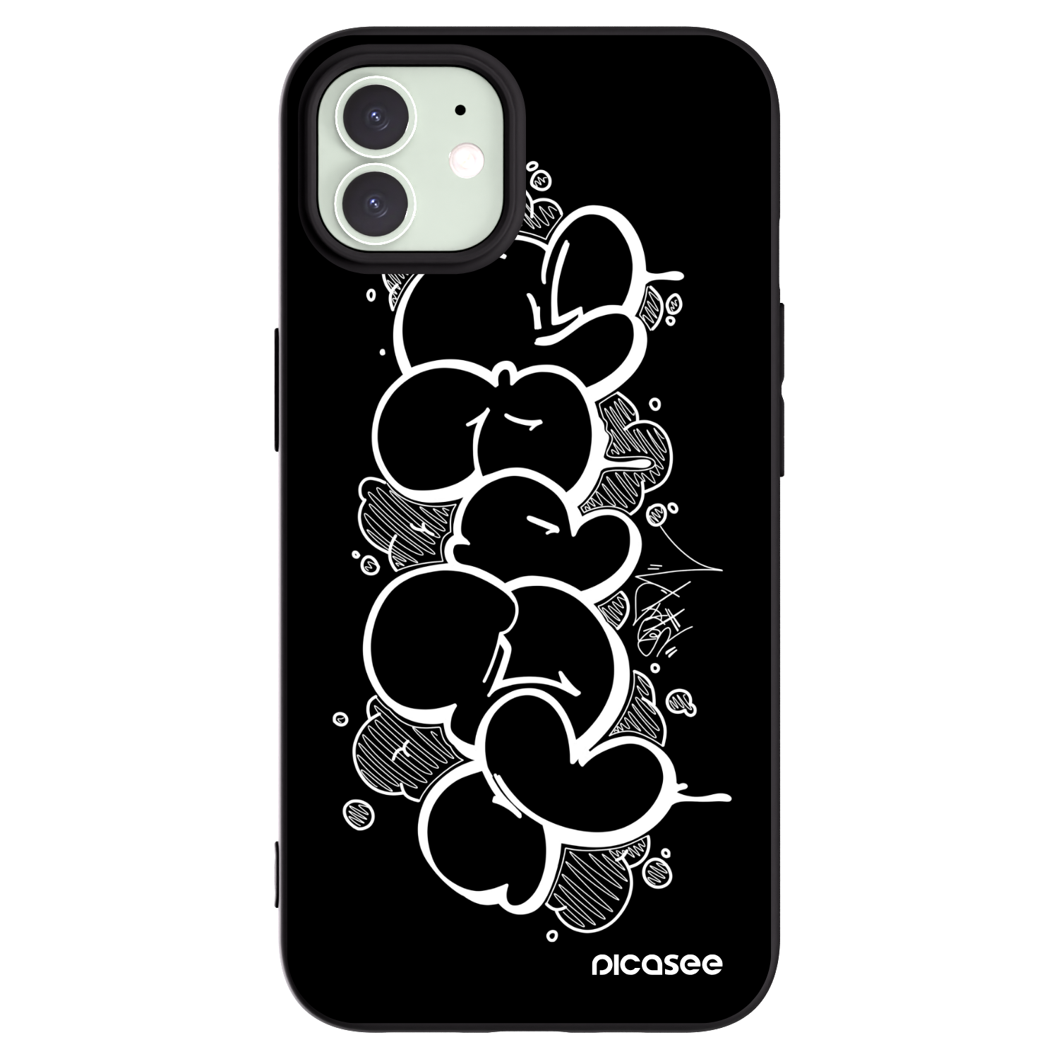Picasee silikónový čierny obal pre Apple iPhone 12 - Throw UP