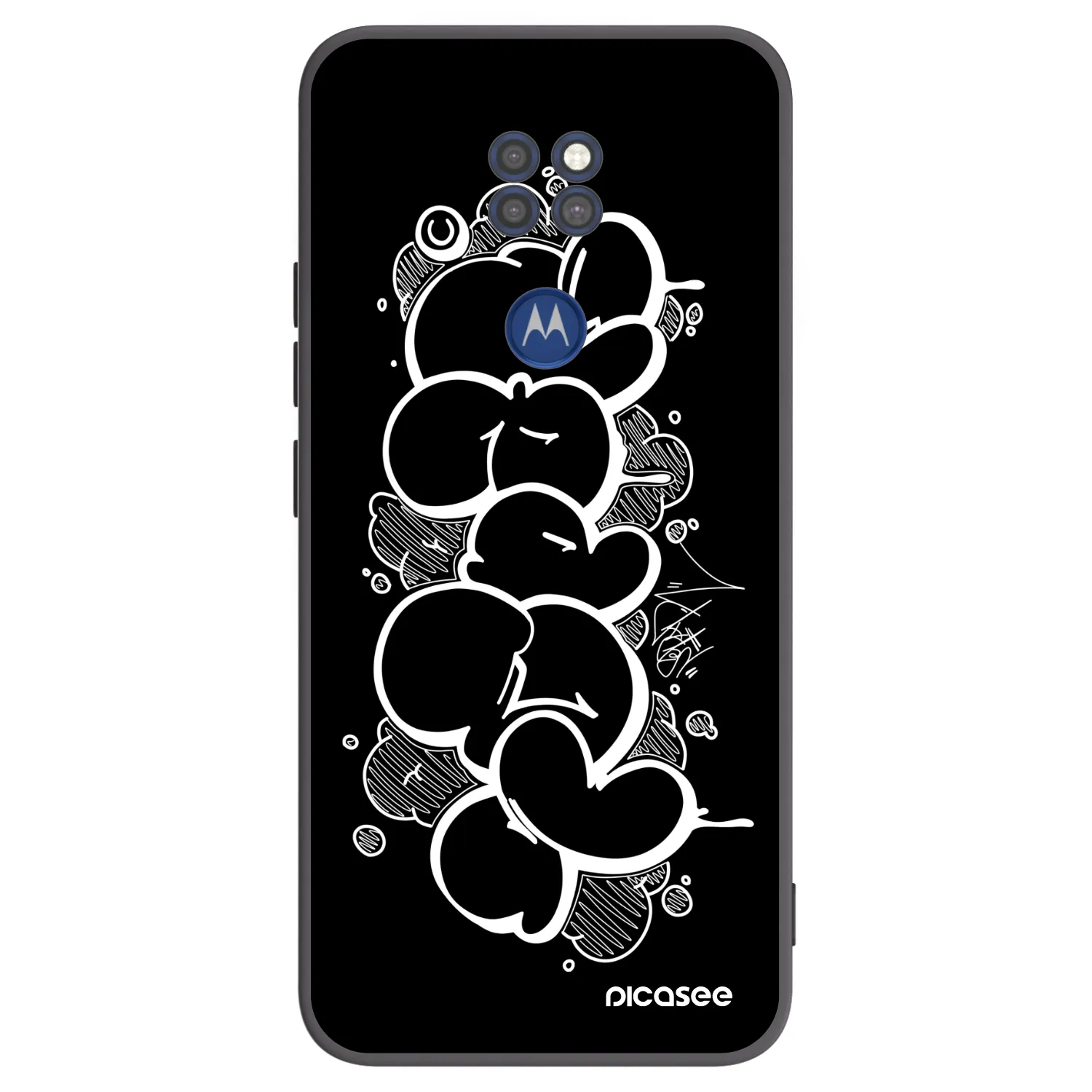 Picasee silikónový čierny obal pre Motorola Moto G9 Play - Throw UP