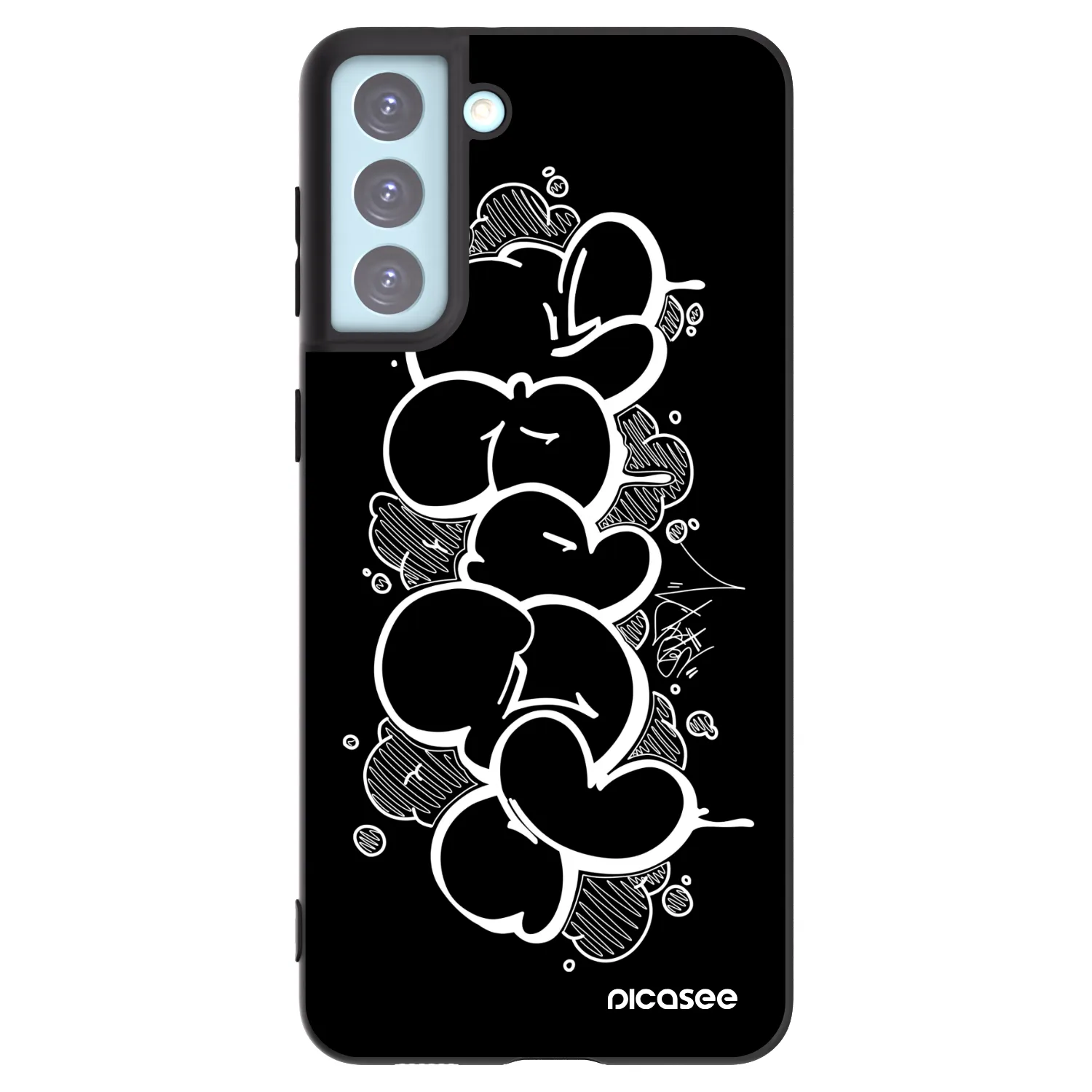 Picasee silikónový čierny obal pre Samsung Galaxy S21+ 5G G996F - Throw UP