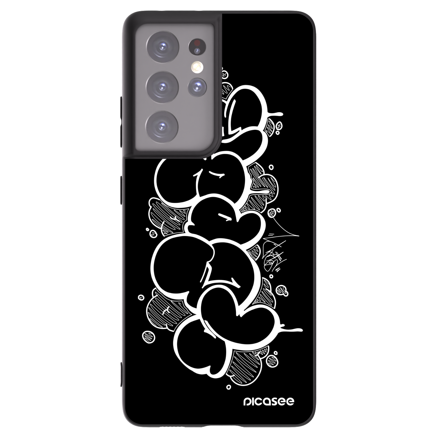 Picasee silikónový čierny obal pre Samsung Galaxy S21 Ultra 5G G998B - Throw UP