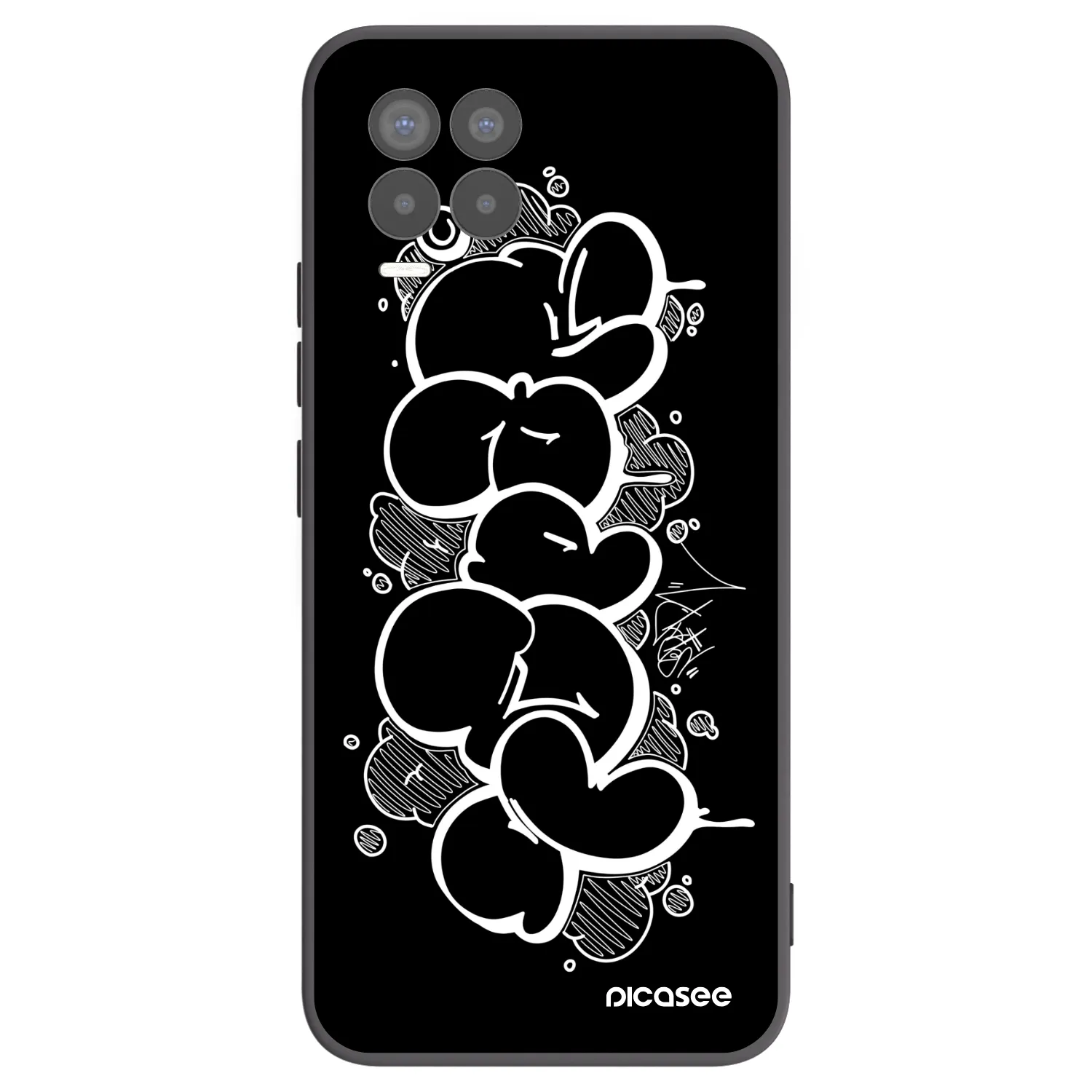 Picasee silikónový čierny obal pre Realme 8 4G - Throw UP
