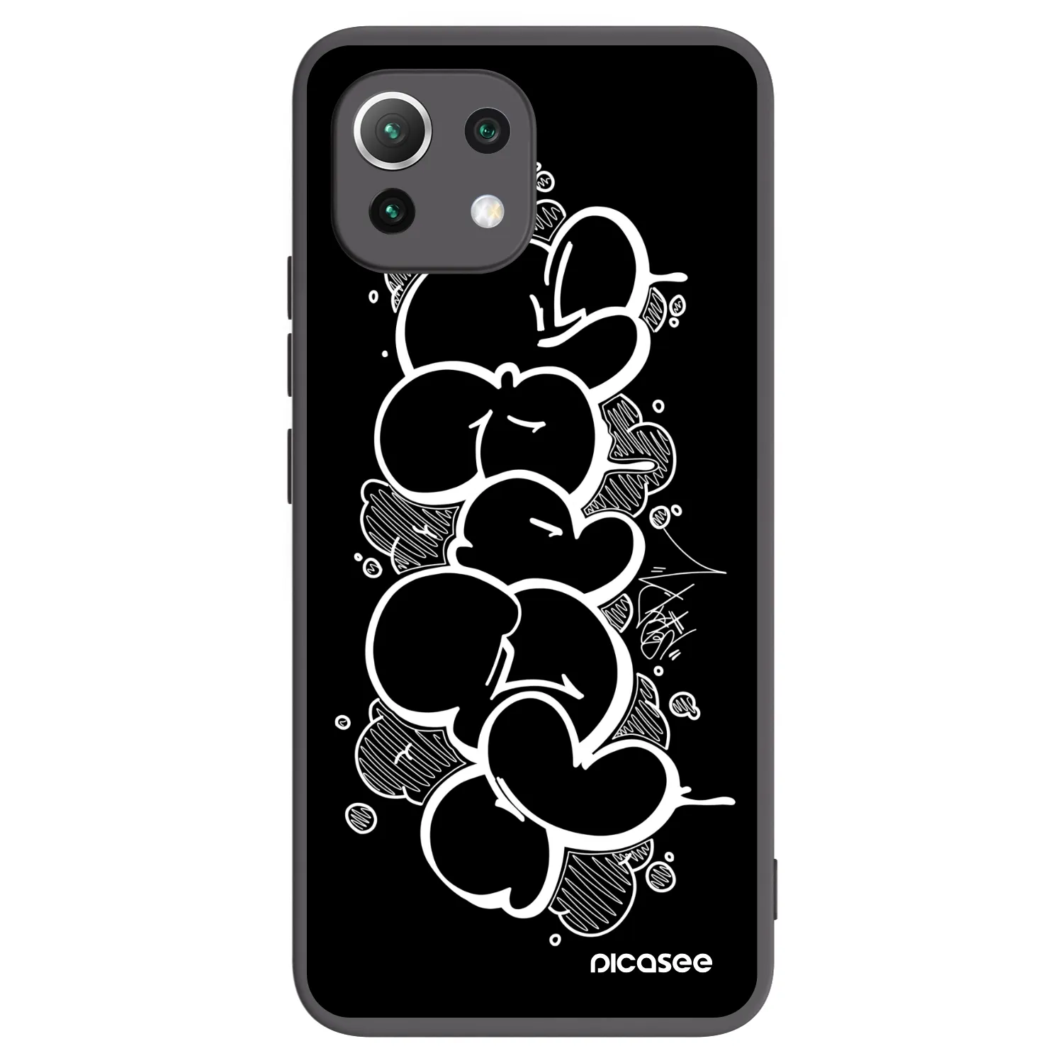 Picasee silikónový čierny obal pre Xiaomi 11 Lite 5G NE - Throw UP