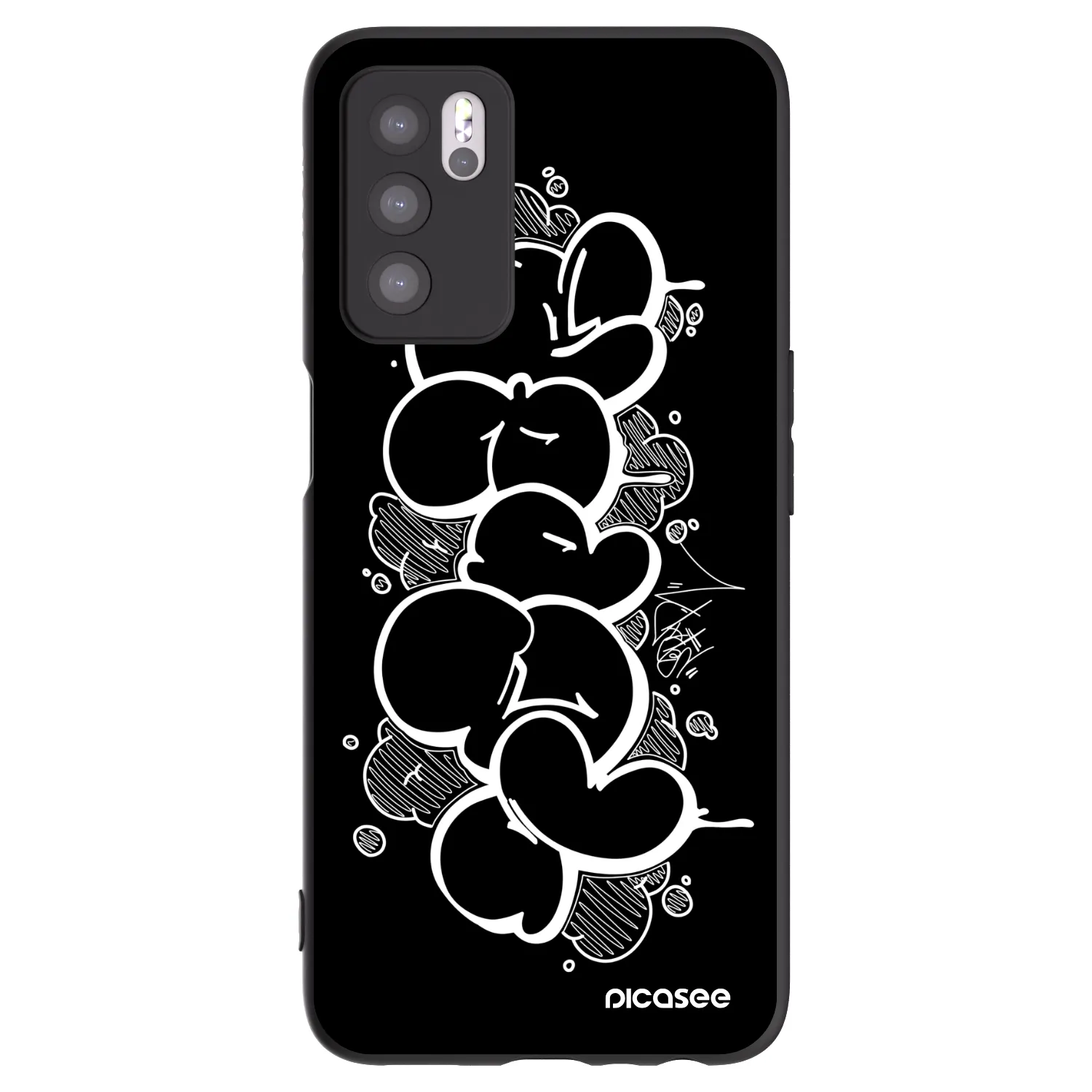 Picasee silikónový čierny obal pre OPPO A16s - Throw UP
