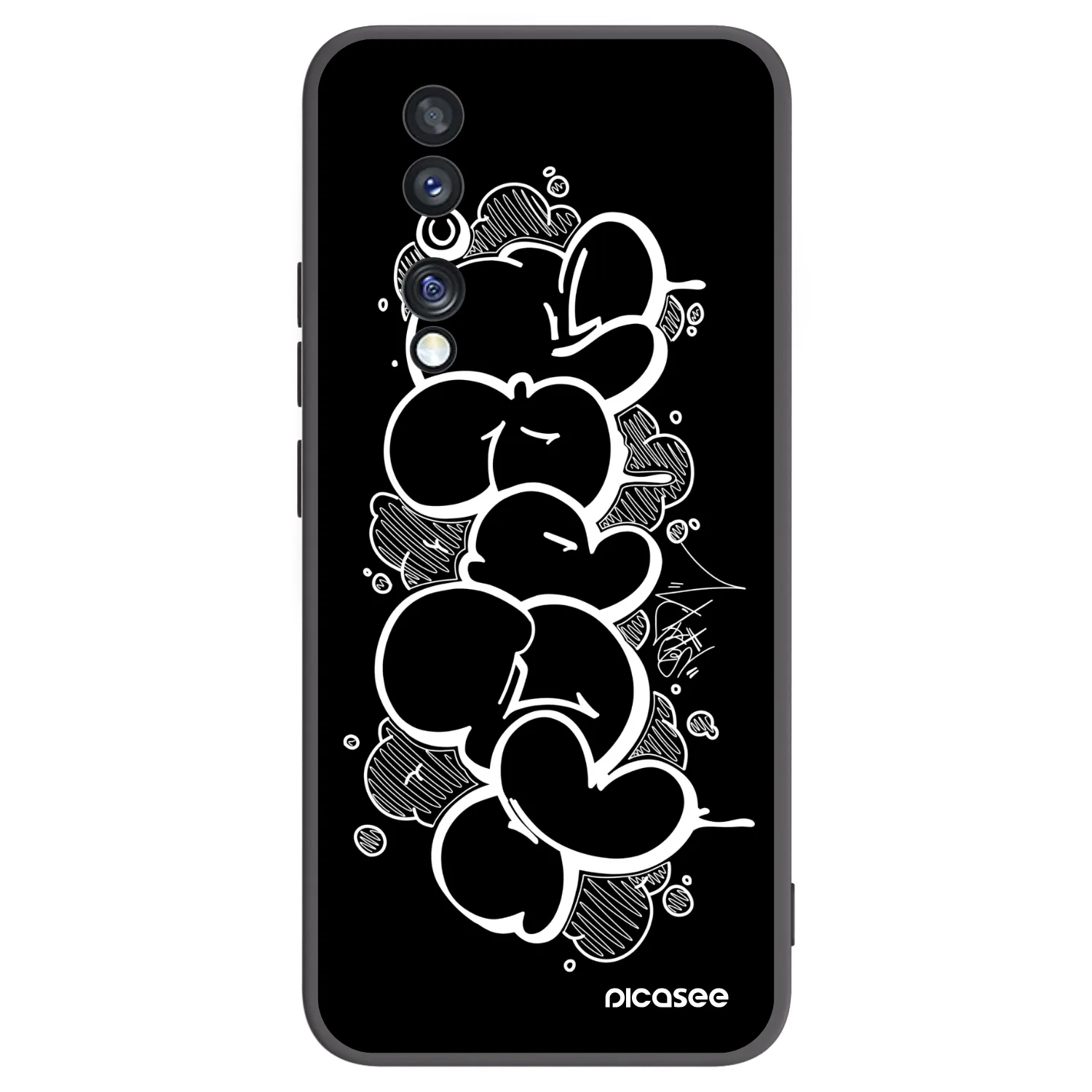 Picasee silikónový čierny obal pre Honor 70 - Throw UP