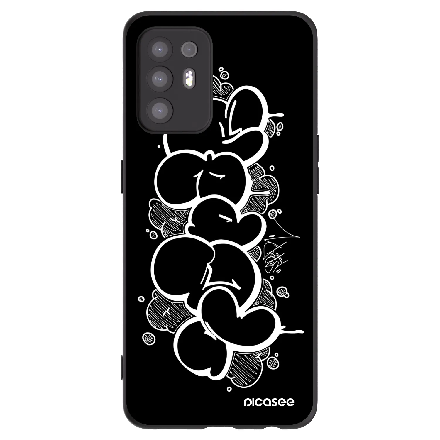 Picasee silikónový čierny obal pre OPPO A94 5G - Throw UP