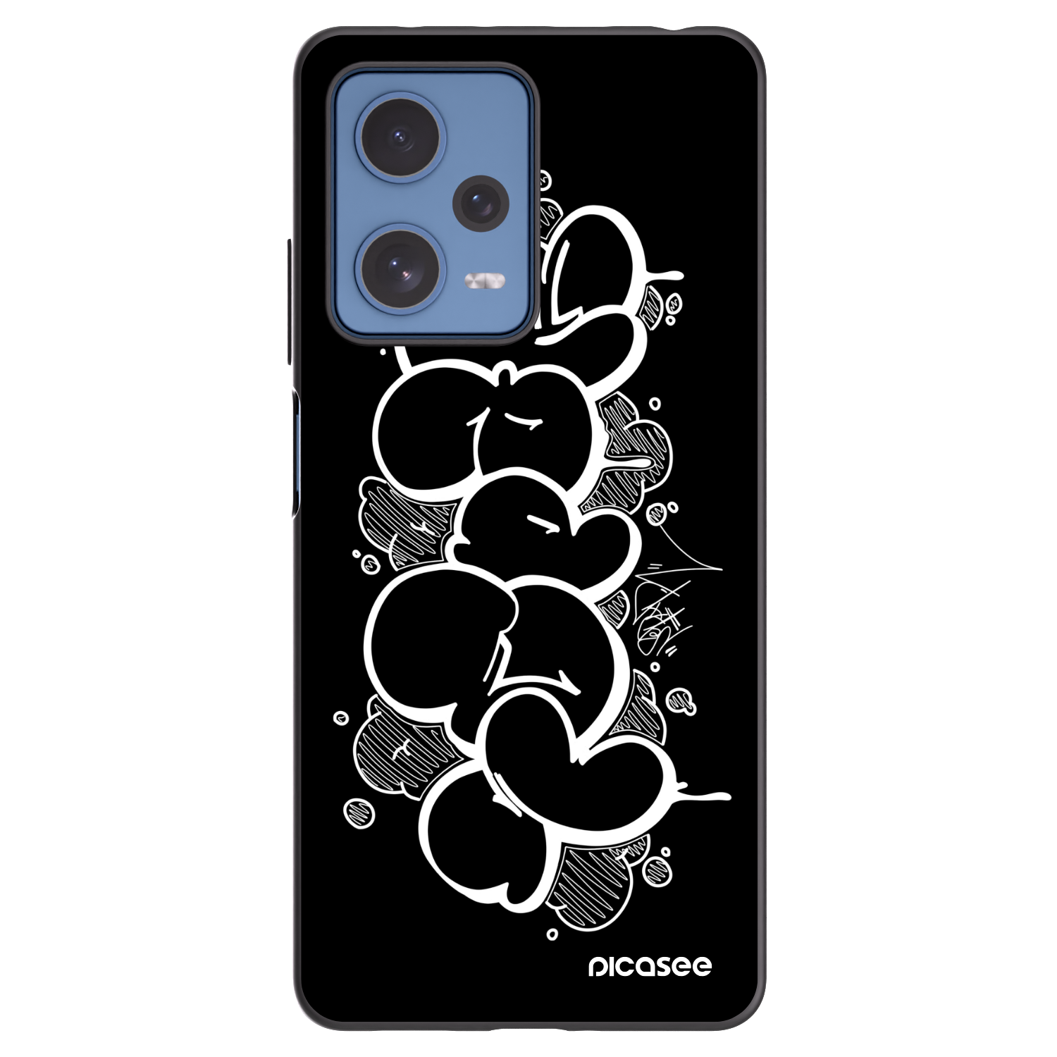 Picasee silikónový čierny obal pre Xiaomi Redmi Note 12 Pro 5G - Throw UP