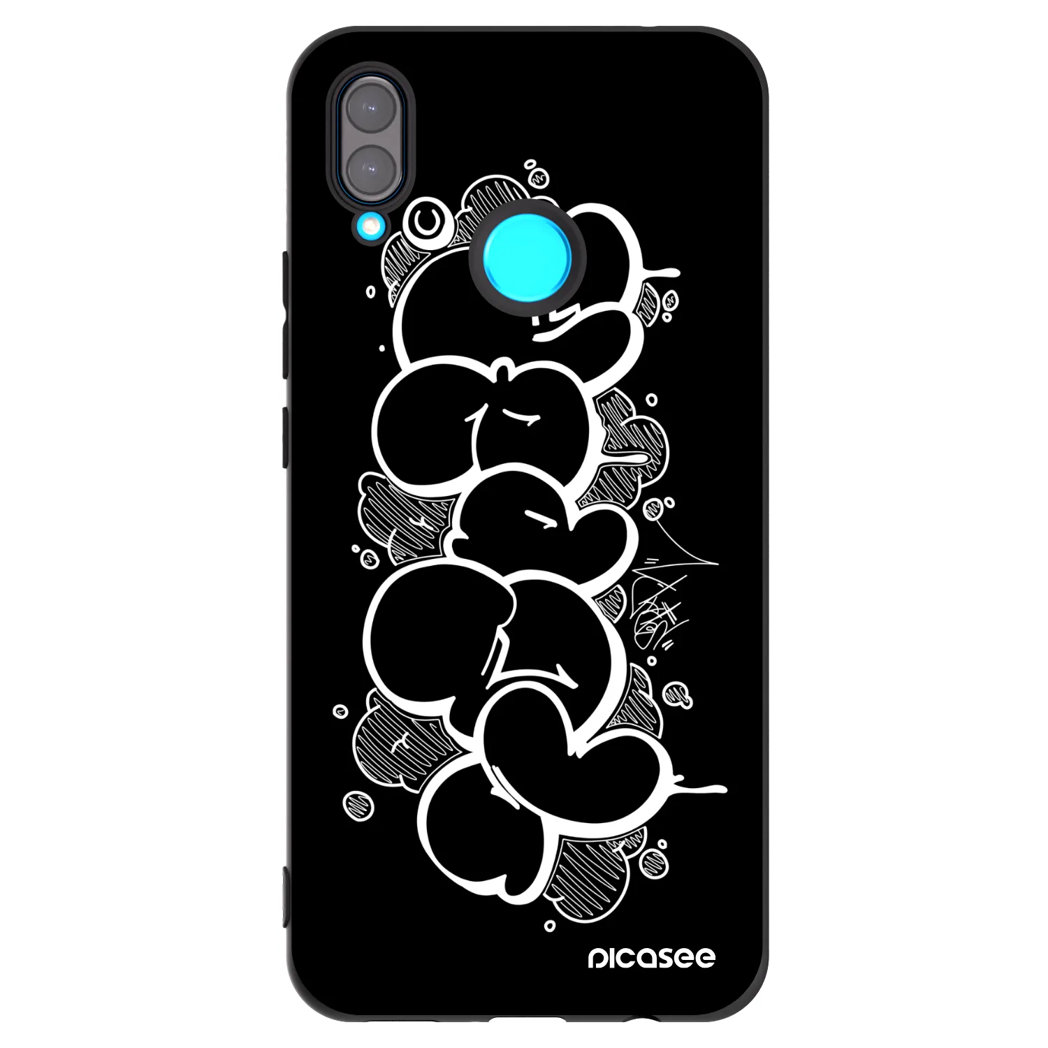 Picasee silikónový čierny obal pre Huawei Nova 3 - Throw UP
