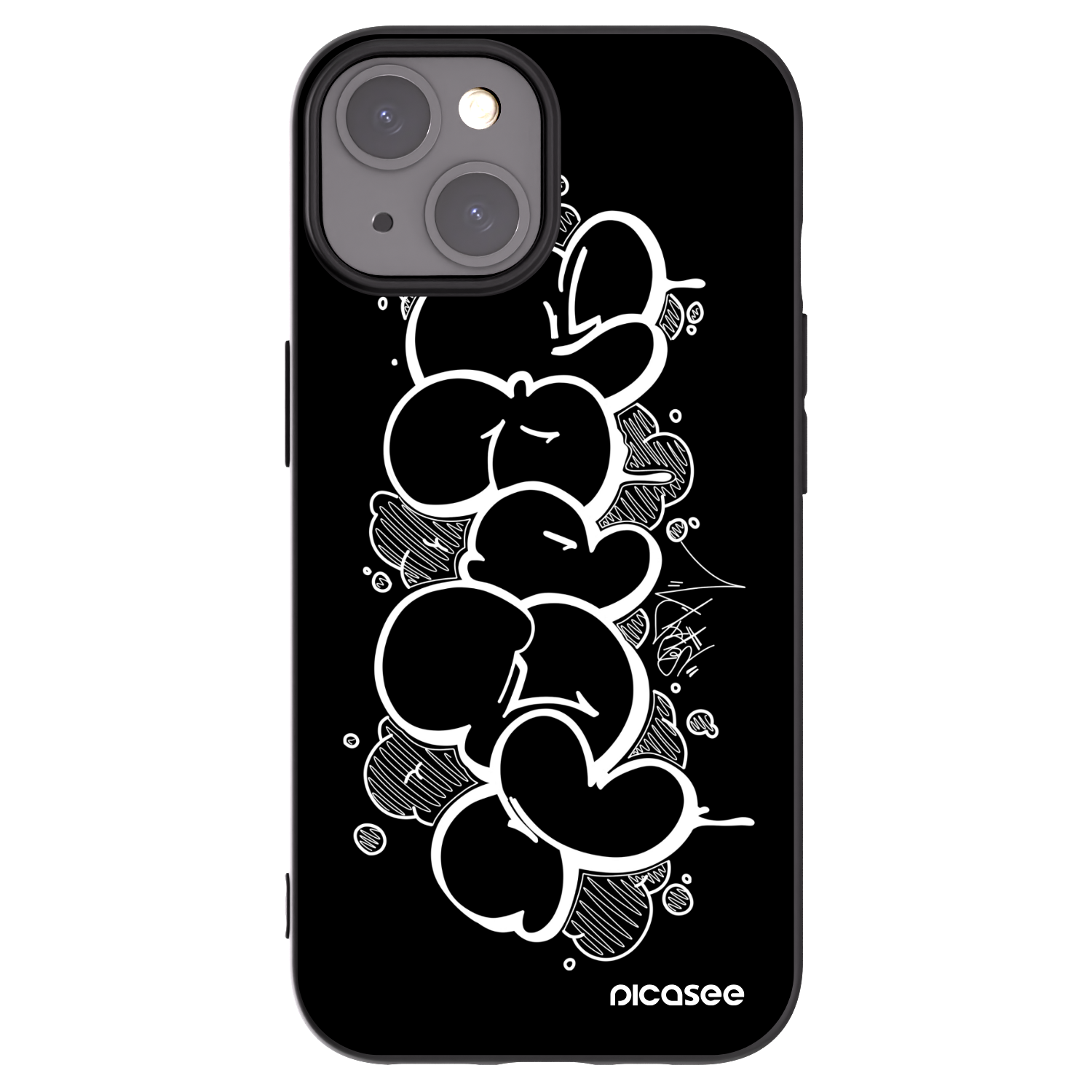 Picasee silikónový čierny obal pre Apple iPhone 15 - Throw UP
