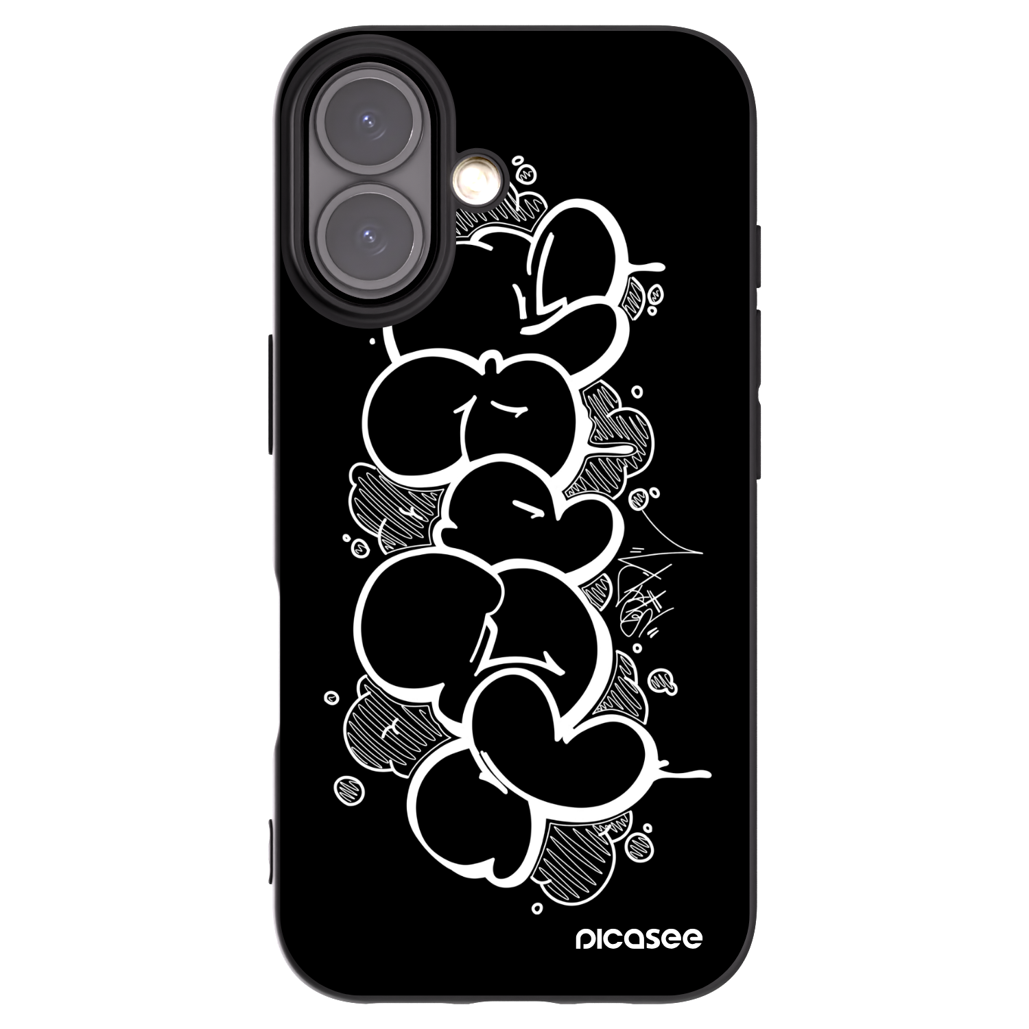Picasee silikónový čierny obal pre Apple iPhone 16 - Throw UP