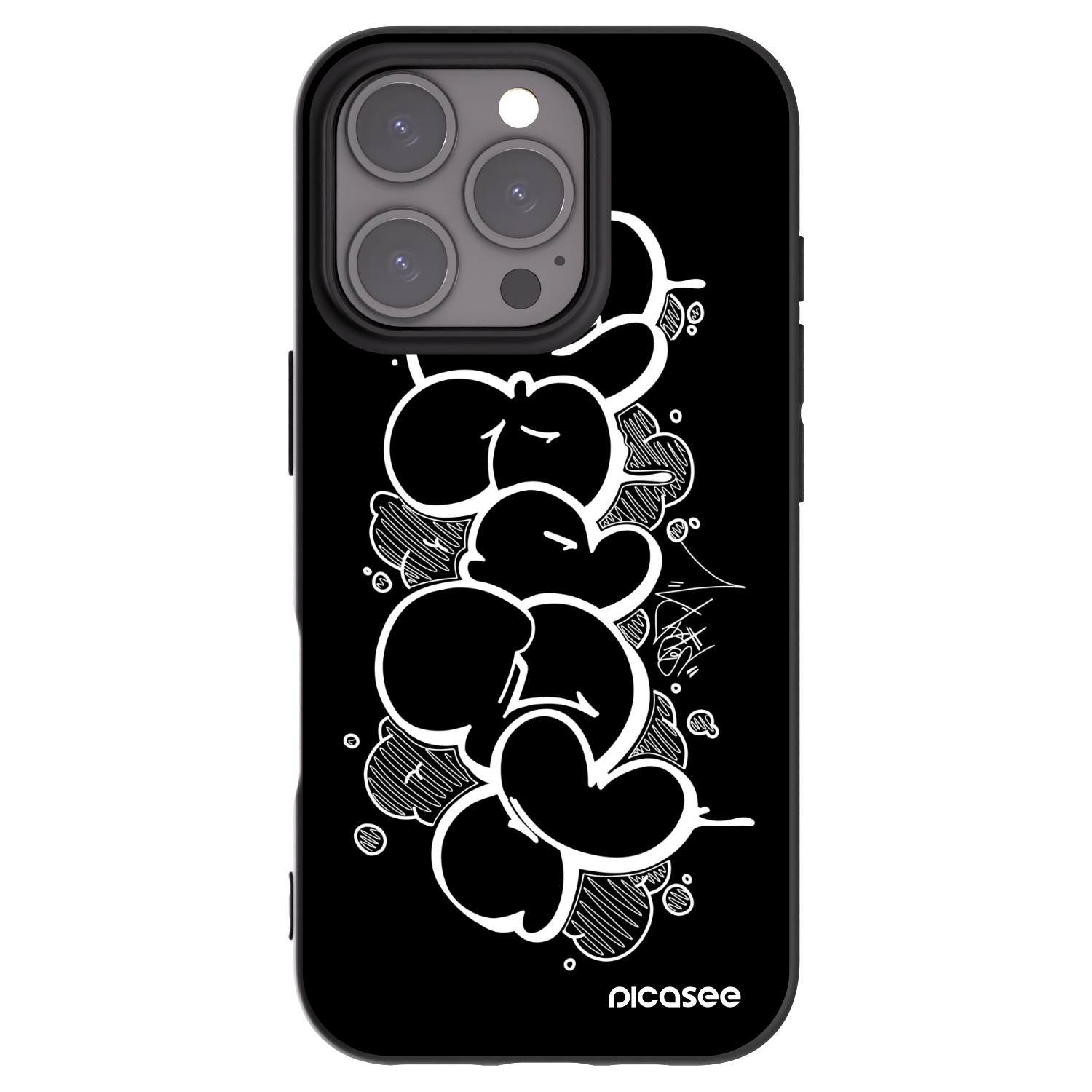 Picasee silikónový čierny obal pre Apple iPhone 16 Pro - Throw UP