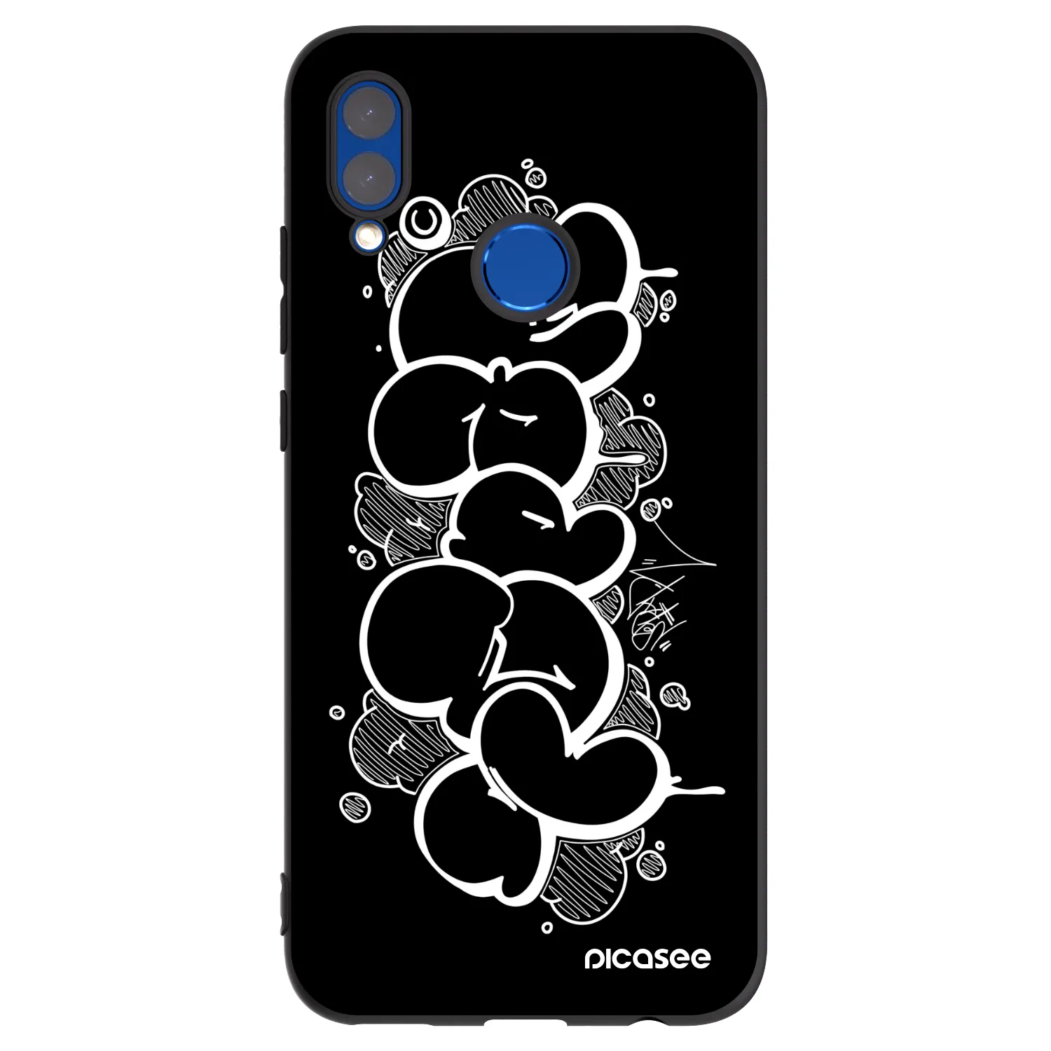 Picasee silikónový čierny obal pre Huawei P Smart 2019 - Throw UP
